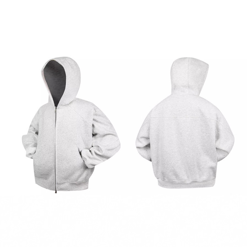 Customized Thickeneded Patchwork Short 500g Heavy Velvet Hooded Sweatshirt Zipper Cardigan Jacket Men's and Women's Casual Tops