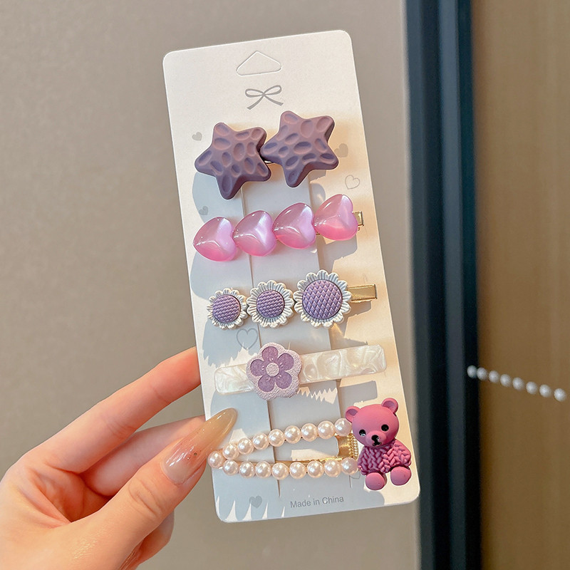 2025 verano pasador de cabello de dopamina colorido lindo frente dulce brocas de cabello rotas no lastimas brocas de cabello adornamientos para el cabello