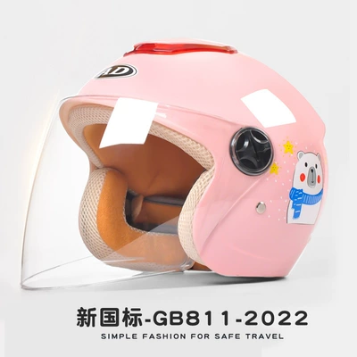 Ad Kidsren's Helmet Girls Boys Motosiklet kaskı (dəbilqə) - pink-snow-bear-new-national-standard-gb811-2022-one-size-fits-all-suitable-for-ages-3-16