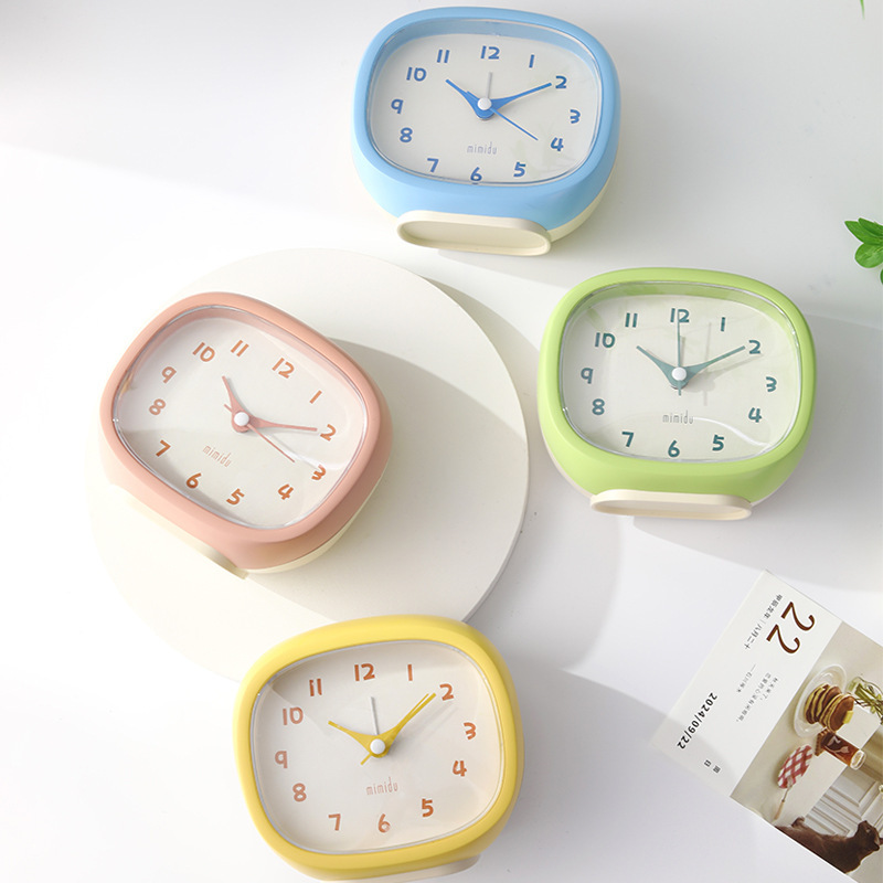 Silent Macaron Time Management Desktop Clock Kidsren's Wake-Up Clock Primary School Students Special Small Home Alarm Clock
