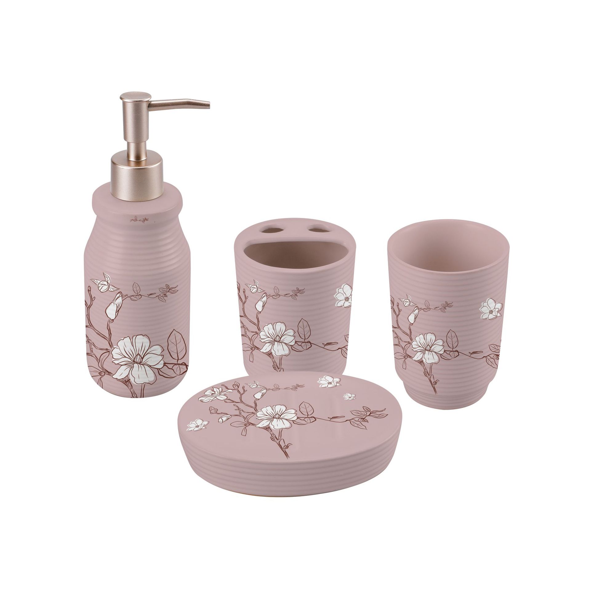 Traje de baño de cerámica impreso de estilo europeo creativo artículos de tocador para el hogar caja de regalo traje de lavado en caja de color conjunto de cuatro piezas