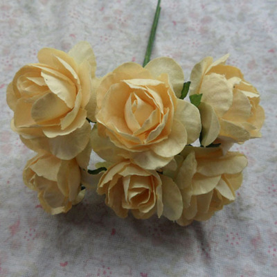 厂家供应diy手工纸花婚庆贺卡配件2.5厘米杜鹃纸花家居装饰仿真花|ru