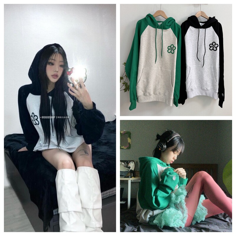 In-Stock Korean Trendy Brand Sweet and Cool Girl Fun Cartoon Floral Print Hooded Casual Loose Lazy Sweatshirt In-Stock Korean Trendy Brand Sweet and Cool Girl Fun Cartoon Floral Print Hooded Casual Loose Lazy Sweatshirt