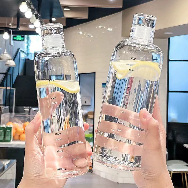 Time scale cup high borosilized glass glass simple men and women universal high -value water cup resistance high -temperature random cup wholesale