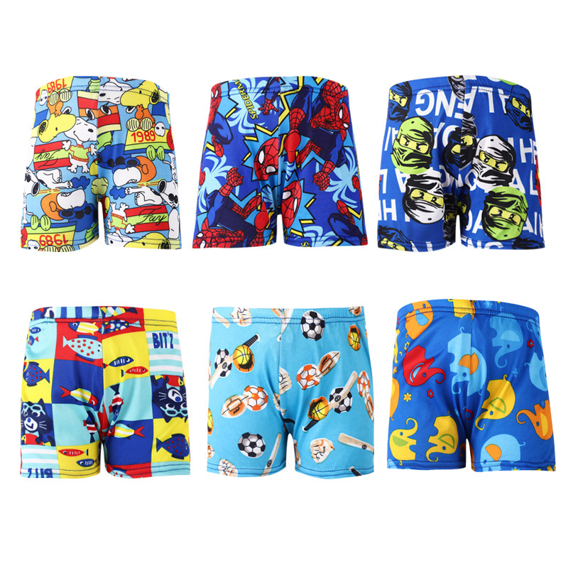 Children's swimming trunks cute cartoon printed boxer boys swimming trunks hot spring beach trunks swimming trunks manufacturers wholesale
