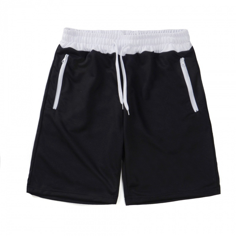 夏季新款毛圈纯色拼腰撞色跑步短裤男士跑步运动5分短裤