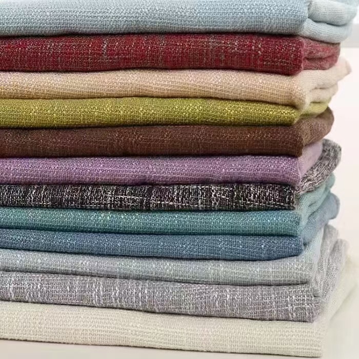 Modern Simple Solid Color Hemp Curtain Fabric Hotel Engineering Home Decoration Sofa Pillow Shoe Material Finished Hemp Curtain