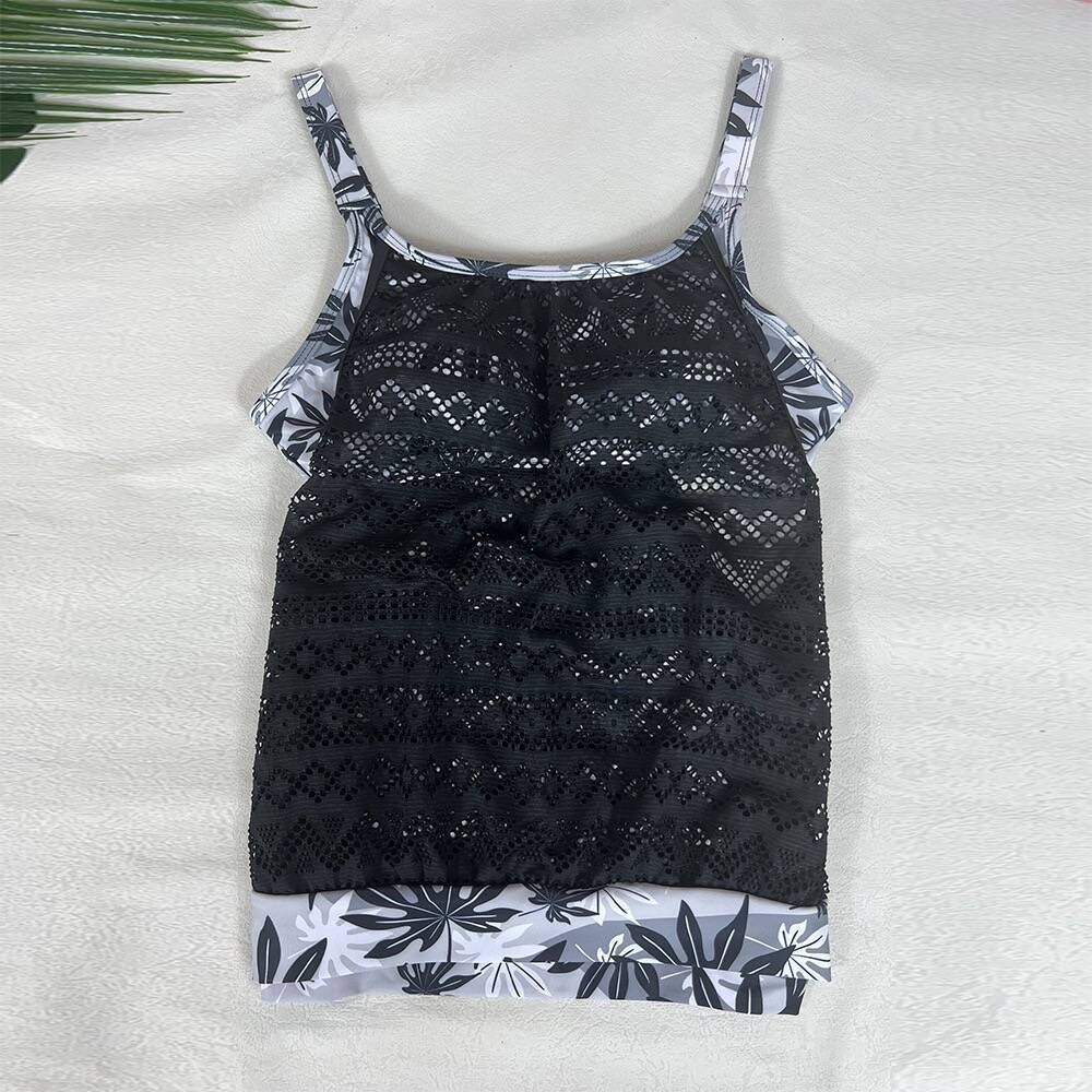 Women's Modest Full Coverage Bikini Set Swimwear Lace Trim Polyester Spandex Blend UPF 50 S-3XL_voghion.com