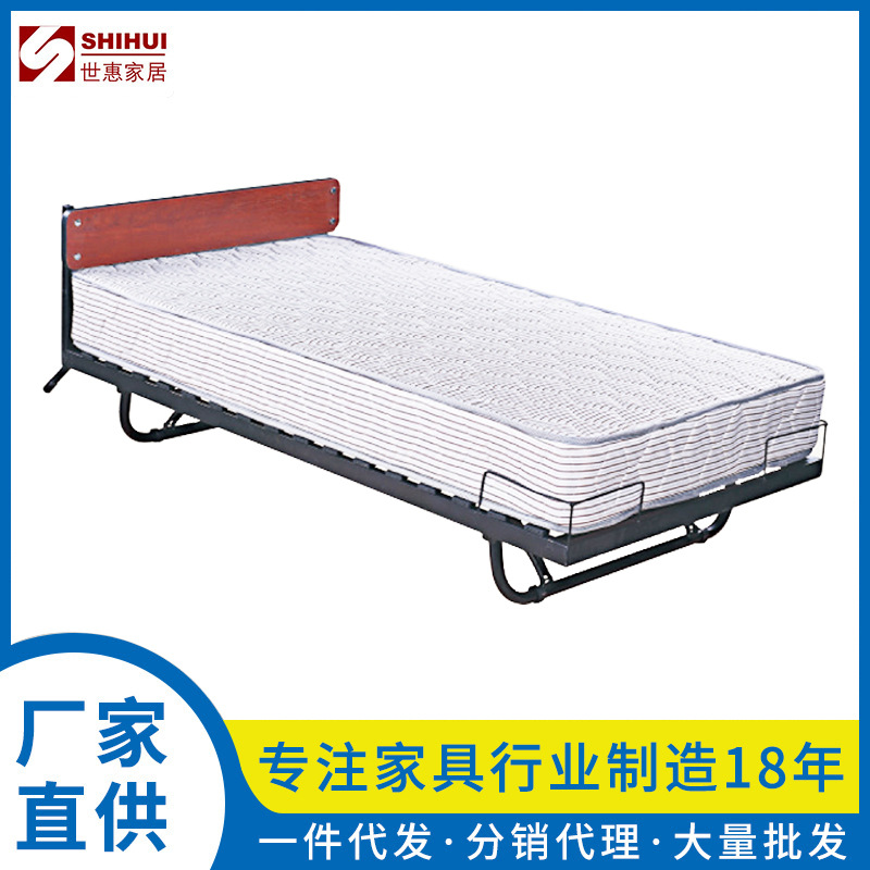 Hotel Folding Bed, Hotel Extra Bed, Direct Supply from Manufacturer, Comfortable Thickened Single Bed for Guest Rooms, Flame-Retardant Upright Folding Bed