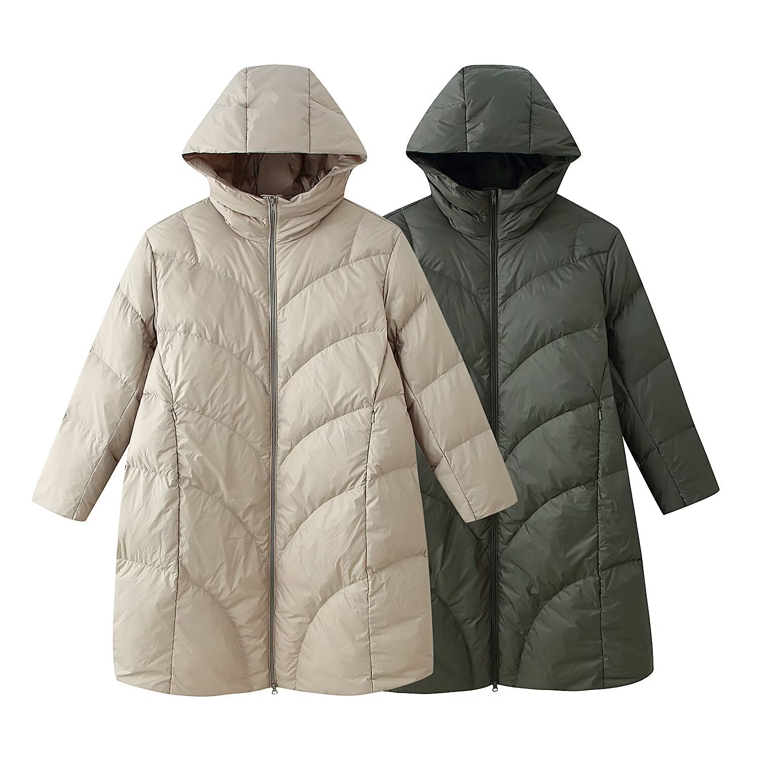 PB & ZA ropa de mujer 2026 primavera nueva moda temperamento simple versátil estilo casual chaqueta larga plumón