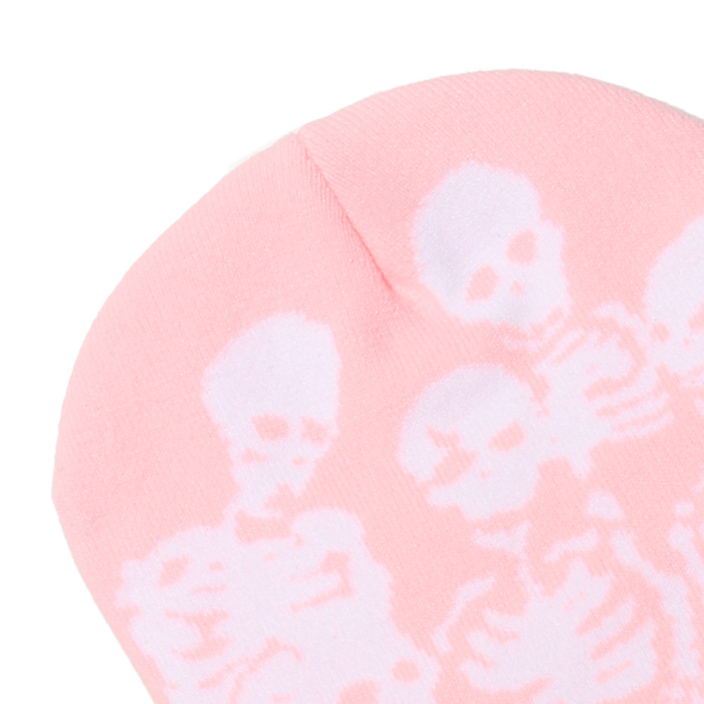 Eaveless Rim Men's Exaggerated Punk Streetwear Skull Skull Eaveless Wool Cap