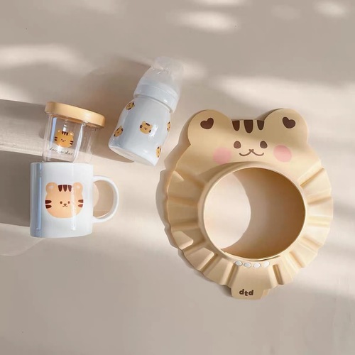 ins Korean baby shower cap bath cap shampoo artifact children's bear waterproof ear protection cap adjustable