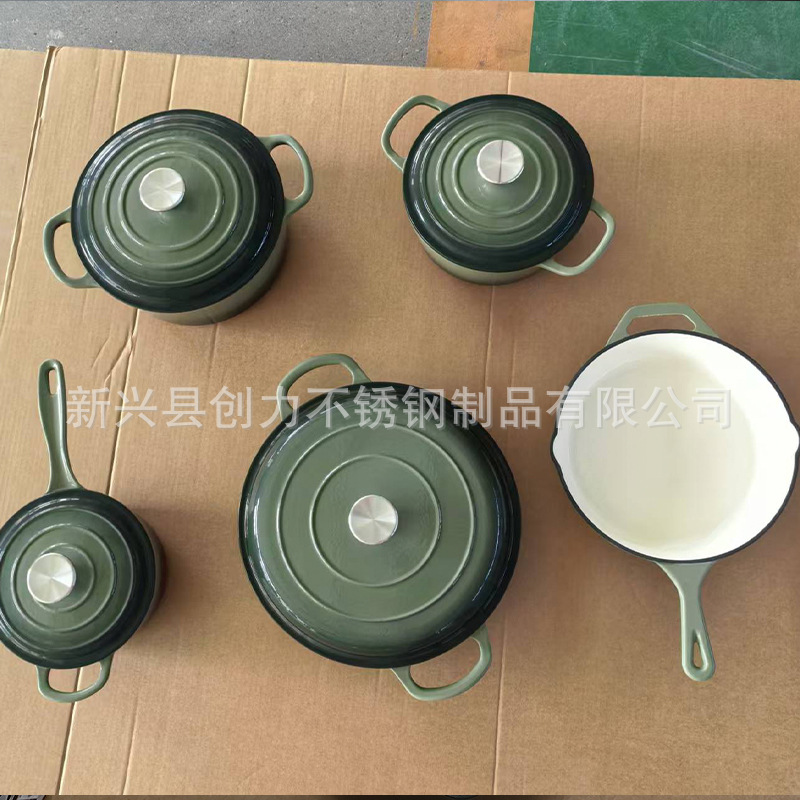 铸铁珐琅锅Manufacturer's enamel pot set无涂层汤锅炖锅妈咪锅 铸铁珐琅锅Manufacturer's enamel pot set无涂层汤锅炖锅妈咪锅