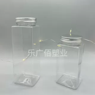 长方型奶茶瓶PET透明饮料瓶350ml500ml可轻定制LOGO
