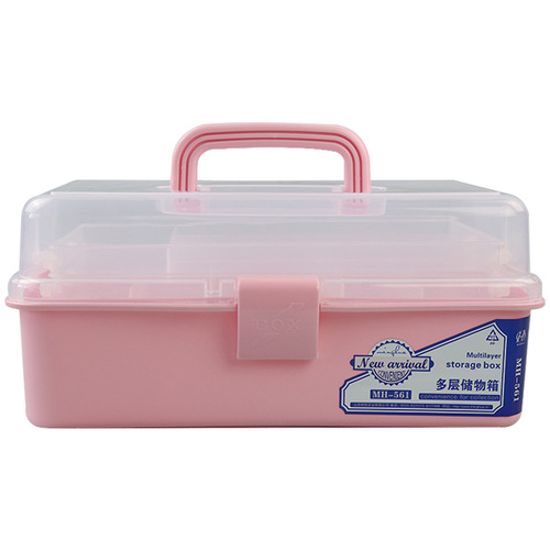 Wholesale three-layer macaron folding portable storage box medicine box home art hardware manicure cosmetics tool box