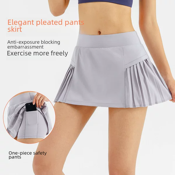 Cross-border Sports Skirt Fake Two-piece Girl Quick-drying Summer Anti-running Fitness Short Tennis Skirt Badminton Skirt