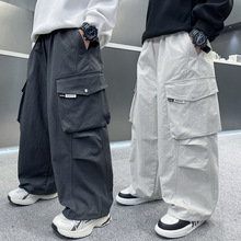 男童工装休闲裤2025秋季新款男孩潮酷长裤大童时尚百搭韩范阔腿裤