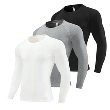 欧美跨境健身服男士PRO速干T恤跑步弹力暴汗紧身衣马拉松运动服装