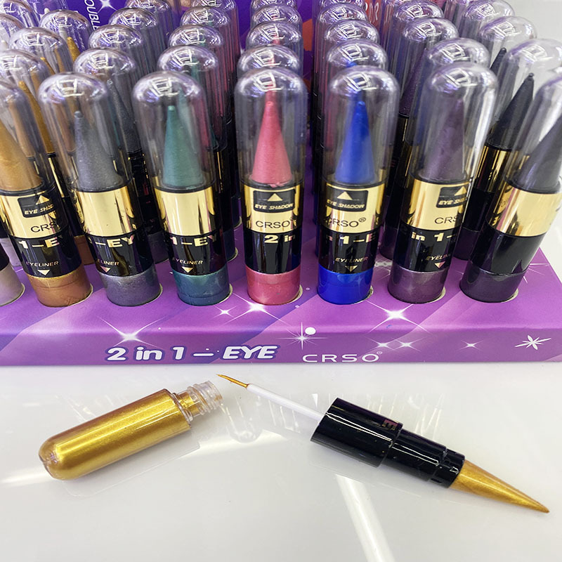 CRSO nuevo comercio exterior transfronterizo 2 en 1 eye shadow eyeliner líquido 2IN1 - EYE doble sombras de ojos maquillaje al por mayor en stock