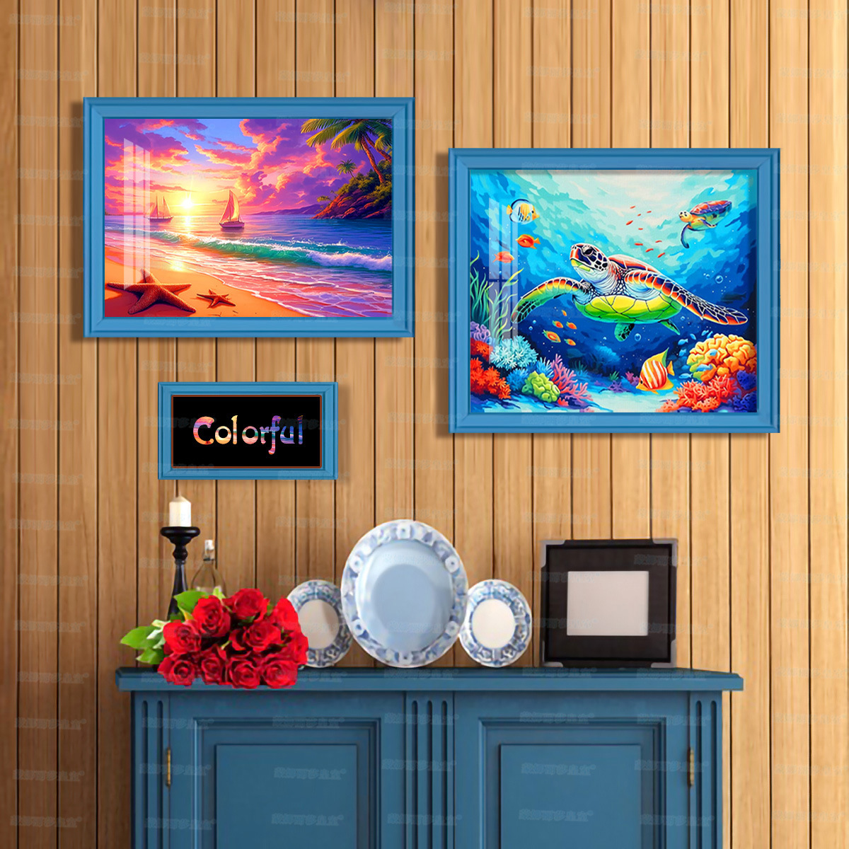 [Algodón importado] Mona Lisa real bordado de cruz hermosa playa mundo bajo el mar doblet bordado de hilo decorativo image 1
