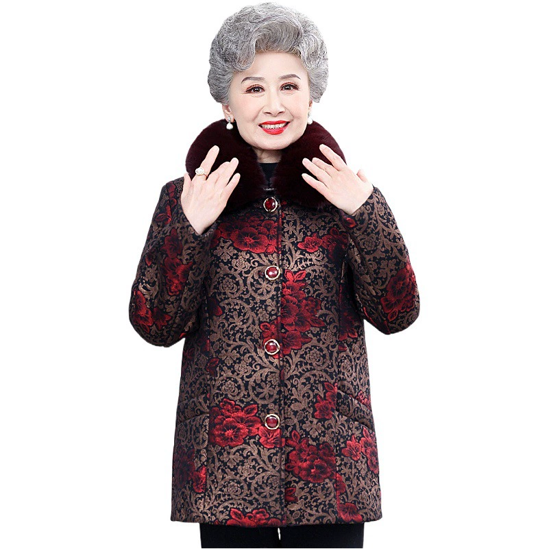 Зимняя одежда для среднего и пожилого возраста, одежда с хлопковым подкладом для женщин и мам, куртка с хлопковым подкладом для бабушки 70 лет, утолщенная теплая хлопковая одежда на флисовой подкладке, теплая хлопковая одежда для пожилых женщин