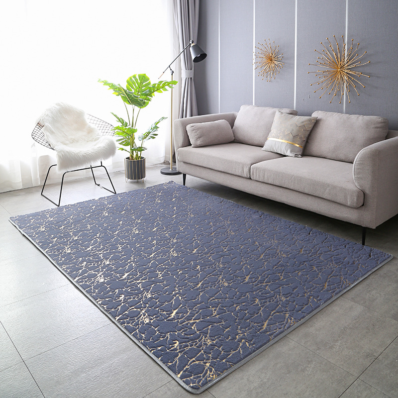 Imitation rabbit down carpet, living room sofa blanket, modern simple plush hot stamping floor mat, study room cloakroom full floor mat