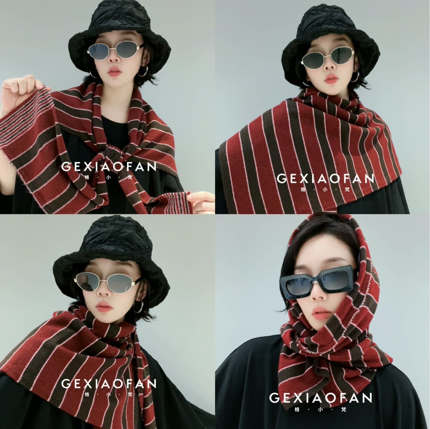 Aprey Vintage Color-Block Striped Knit Shawl for Women, Versatile and Warm for Autumn and Winter, Large Scarf to Wear as a Cape