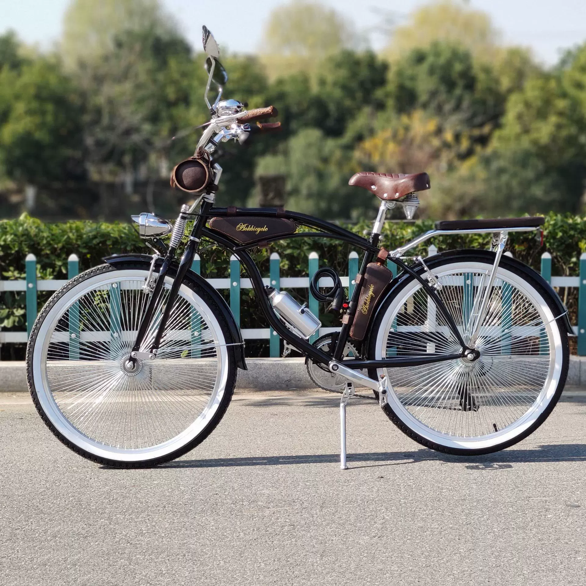 银骠网红复古自行车豪华高档变速单车老爷车哈雷公路车旅行沙滩车