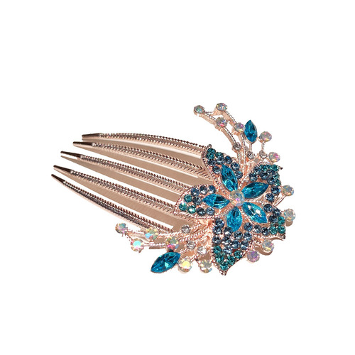 Korean style alloy rhinestone hair comb, elegant women's antique-style high-end hair comb, hairpin hairpin accessories