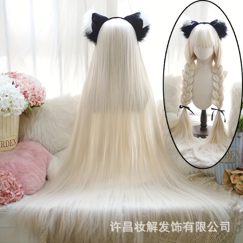 Super Long Straight Wig Lolita Style Long Straight Wig with Bangs Daily Party Cosplay Wig Super Long Straight Wig Lolita Style Long Straight Wig with Bangs Daily Party Cosplay Wig