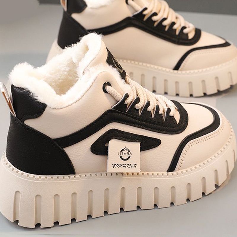2025 invierno nuevo inches de terciopelo alto zapatos de papá de moda estudiantes pequeños zapatos blancos casuales aumentan la altura de suela gruesa coreana
