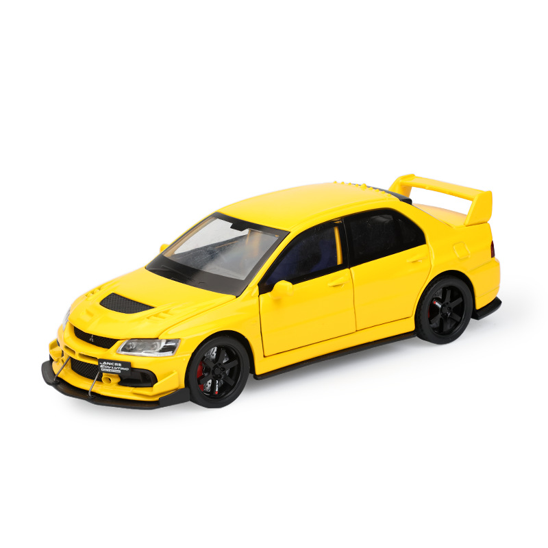 Modelo de Coche de Carreras Mitsubishi EVO de Aleación 1:32 con Base
