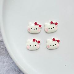 ミニ猫アクリル diy アクセサリーアンクラ赤蝶ネクタイ子猫下駄靴花キーホルダーパッチ