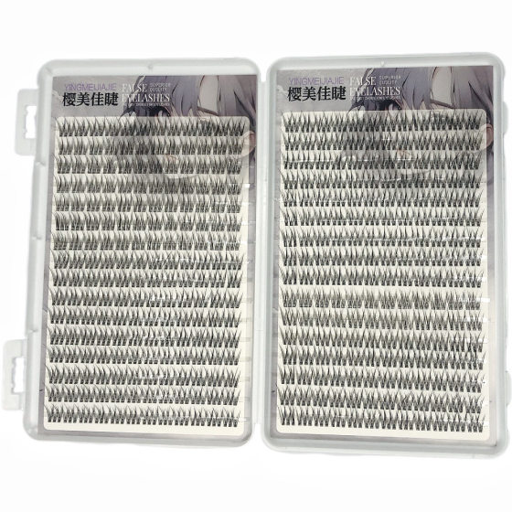 Korean Aidou Large Capacity Women's Group Eyelash Book Natural Simulation Segmented Single Cluster Novice Explosive Cartoon Eyelash