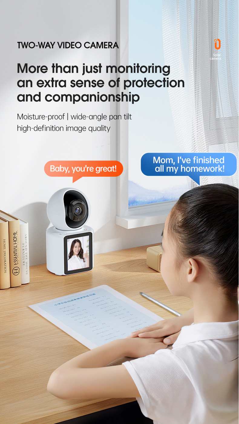 Video Surveillance Camera One-Click Call Two-Way Communication Home Elderly Child Care Monitor_voghion.com