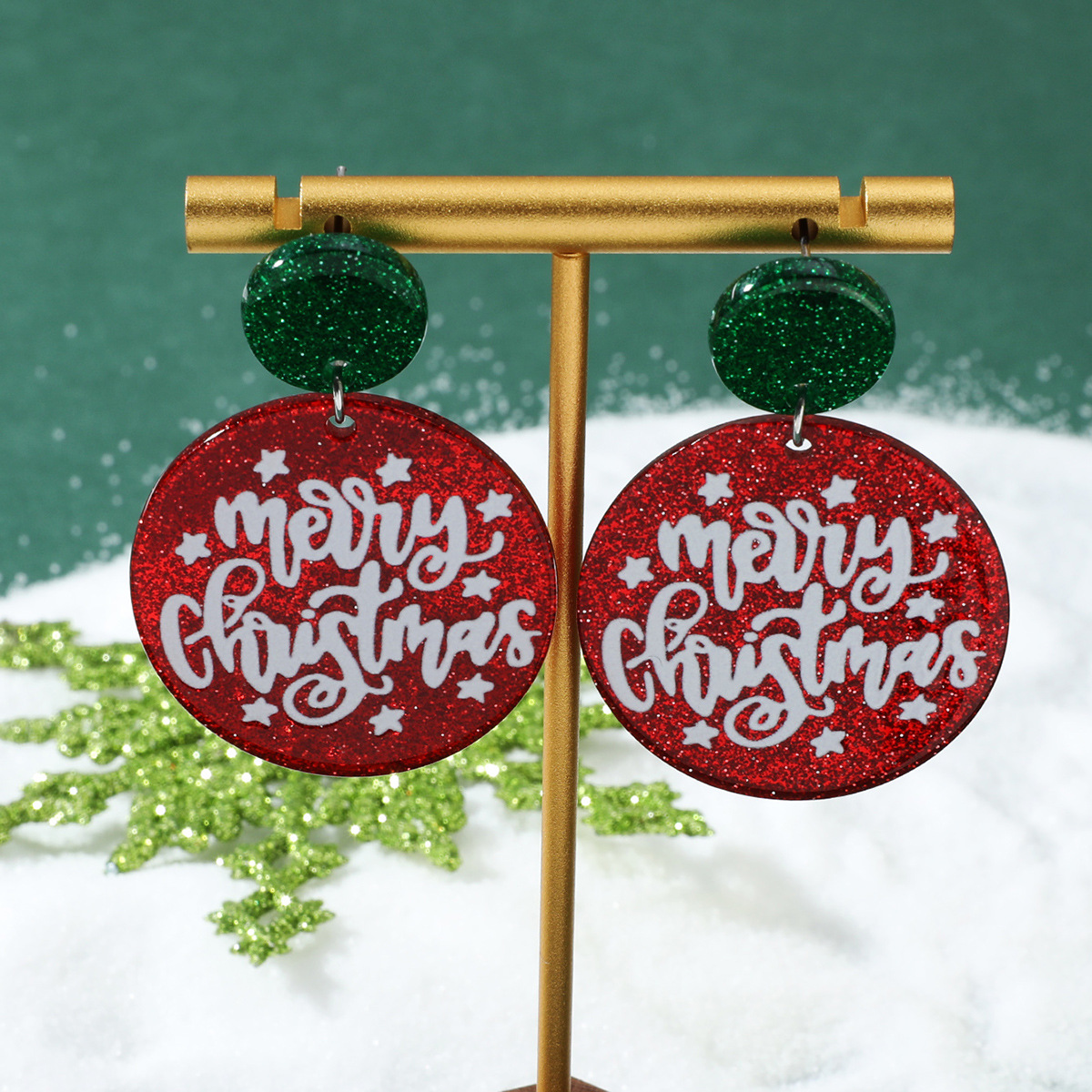 Christmas Festival 1 Pair Christmas Cute Christmas Hat Christmas Tree Santa Claus Plating Alloy Drop Earrings