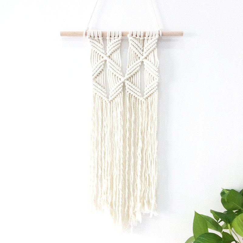 居家装饰挂毯流苏家居墙壁挂装饰软装编织棉绳挂毯背景墙装饰挂毯