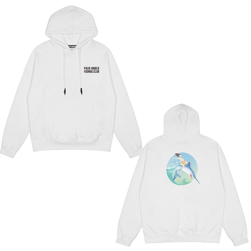 PALM ANGELS Ángel de palma impresa en caliente chaqueta encapuchada primavera / otoño / invierno pareja camisa con sombrero casual