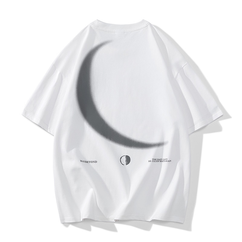 Dunkelgraues kurzärmliges T-Shirt für amerikanische College-Studenten für Herren, Sommermode, Markenmode für Junior-High-School-Schüler, reine Baumwolle, halbe Ärmel_voghion.com