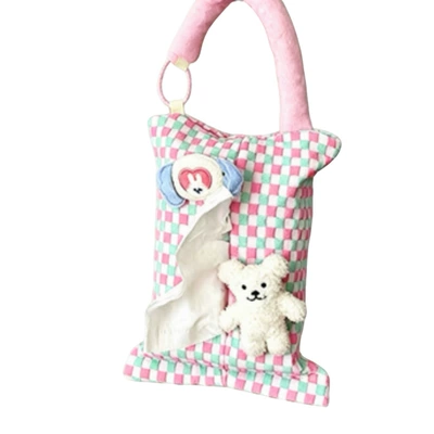 white bear design, car tissue holder | Car tissue box/set