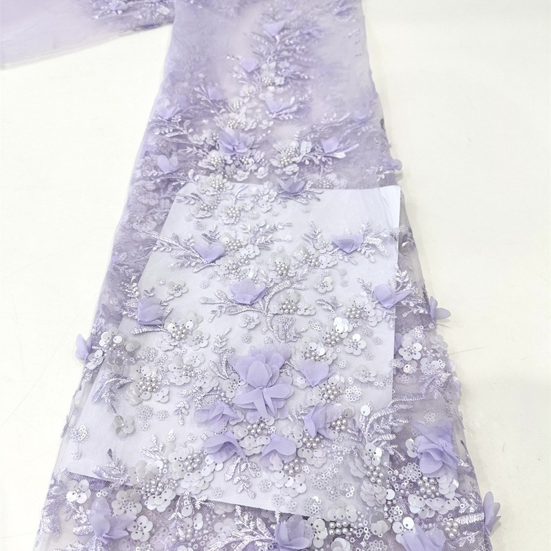 Tejido bordado de calcomanías hechas a mano, tela de calcomanías, vestido de novia de moda, vestido de moda, tela de vestido de moda