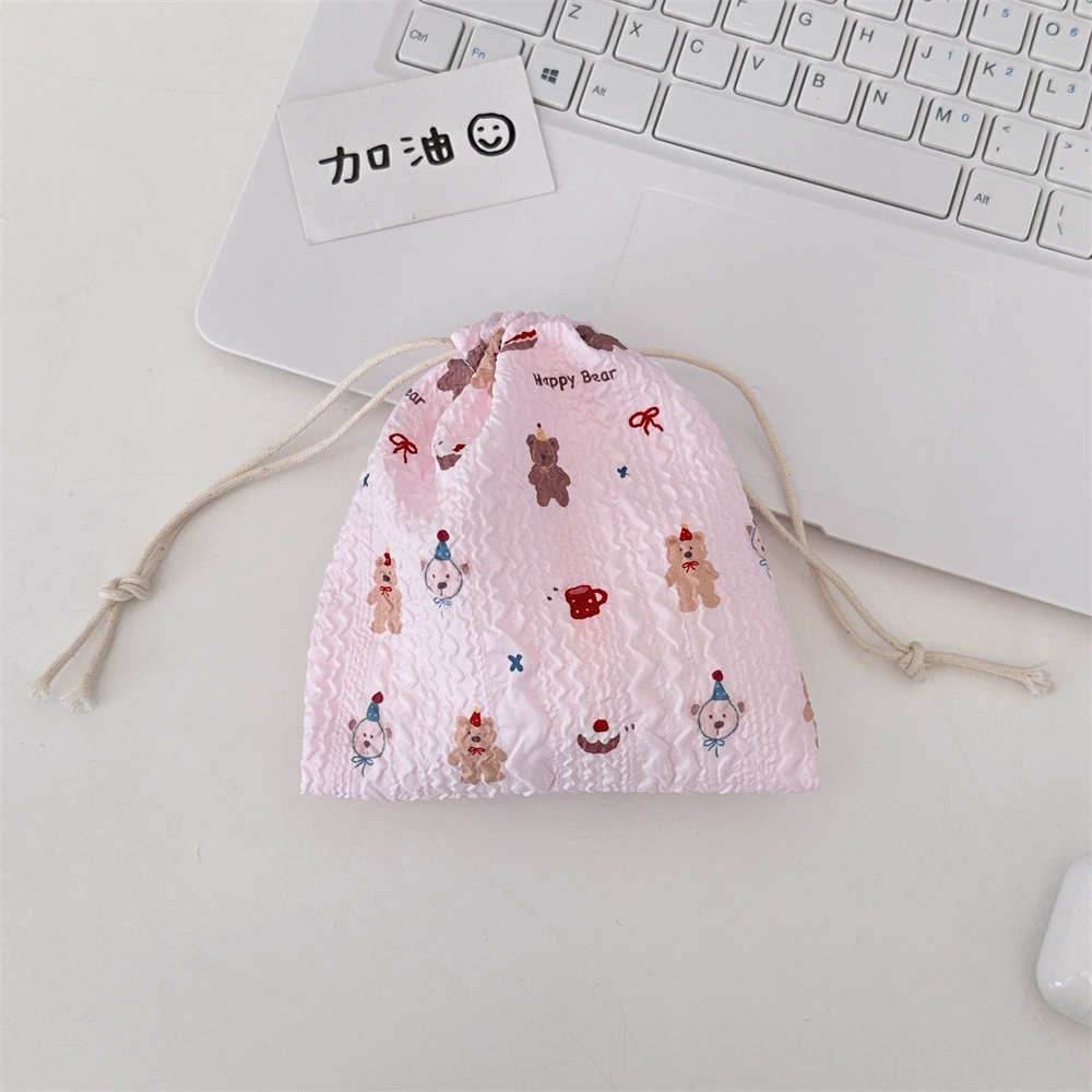 Cartoon storage bag, lipstick, handheld cosmetic bag, small bag, drawstring