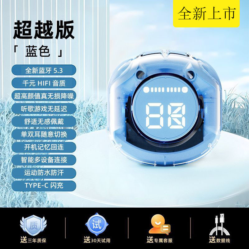 2025 新しい Bluetooth ヘッドセット透明デジタルディスプレイ XT18 Bluetooth ヘッドセットワイヤレスクロスボーダー ai32 Bluetooth ヘッドセットノイズリダクション|undefined