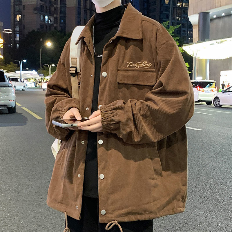 Camel HJCAMEL Japanese style cityboy corduroy jacket cool handsome wear spring high-grade sense workwear jacket