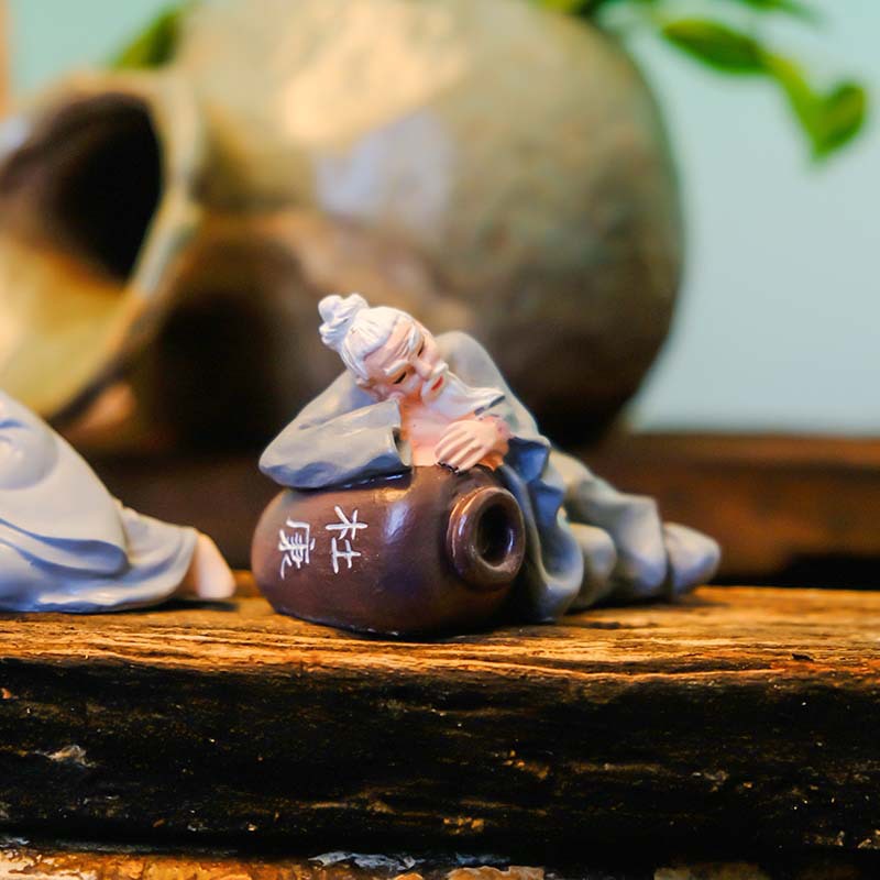 Pecera antigua al por mayor, piscicultura, musgo, micro paisajes, adornos de personajes, macetas carnosas, accesorios de paisajismo, anciano borracho