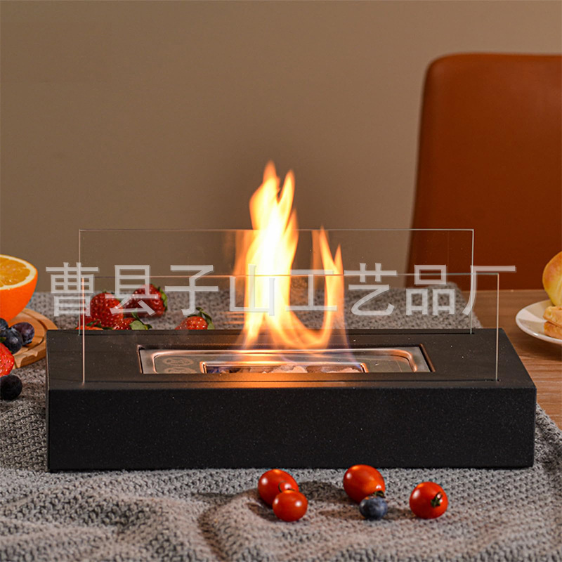 Cross-Border Desktop Alcohol Real Fire Fireplace Alcohol Fireplace Home Outdoor Courtyard Stove Rectangular Fireplace Lamp Heater