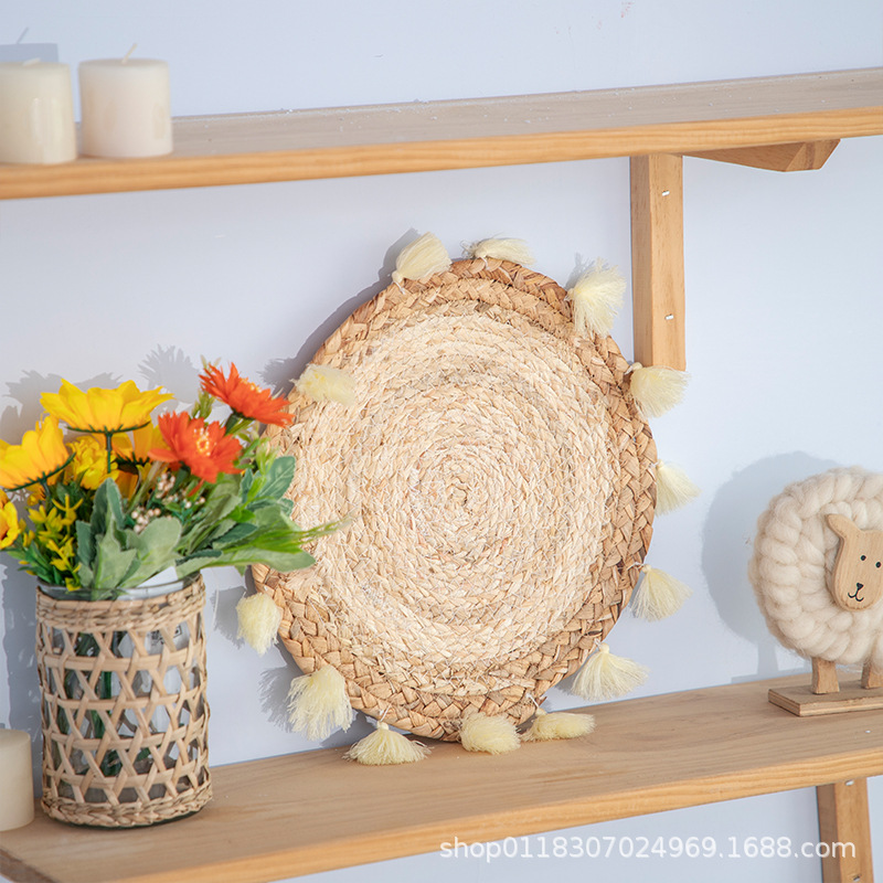 Estilo antiguo decoración de la pared del hogar dormitorio sala de estar porche decoración de la pared piel de maíz mezclado decoración de la pared troncos