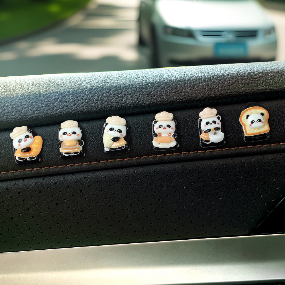 Gancho de coche delantero lindo panda multifunción coche pequeño gancho en coche copiloto gancho adhesivo gancho gancho rojo de red