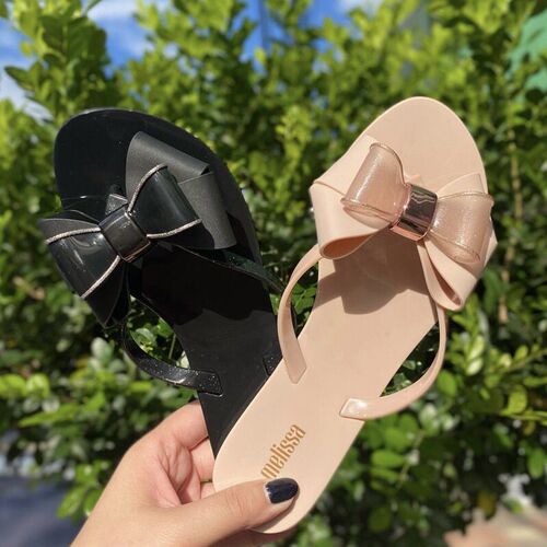 Melissa 2024 new women's sandals Melissa women's shoes flip-flops outer wear summer bow beach shoes for women