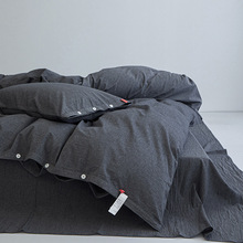 全棉精梳赛络纺水洗棉四件套纯棉被套床单笠高端民宿床上用品秋冬